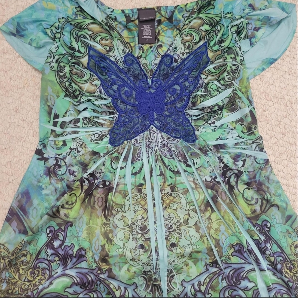 Covington Blue and Green Women's Blouse